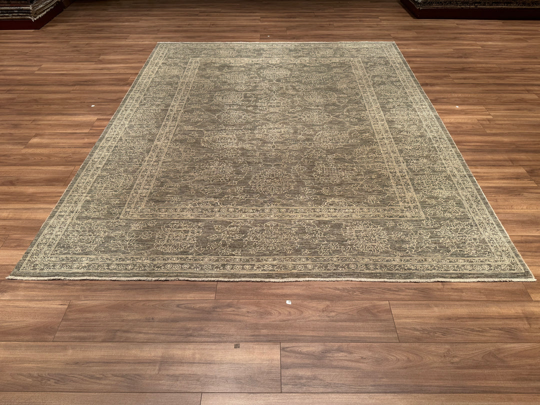 Uşak Original Hand Woven Gray Vegetable Dyed Wool Carpet 239x290 6.93 Square Meters - 8x10 ft