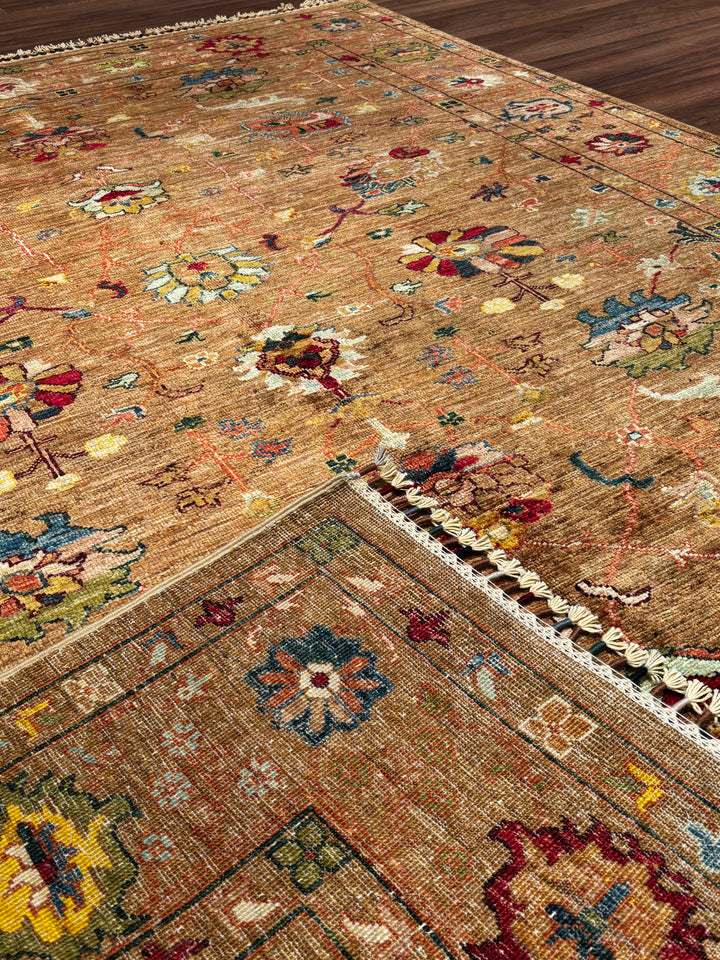 Sultani Binbirgece Orijinal El Dokuması Taba Kök Boya Yün Halı 173x233 4.03 Metrekare - 5x8 ft