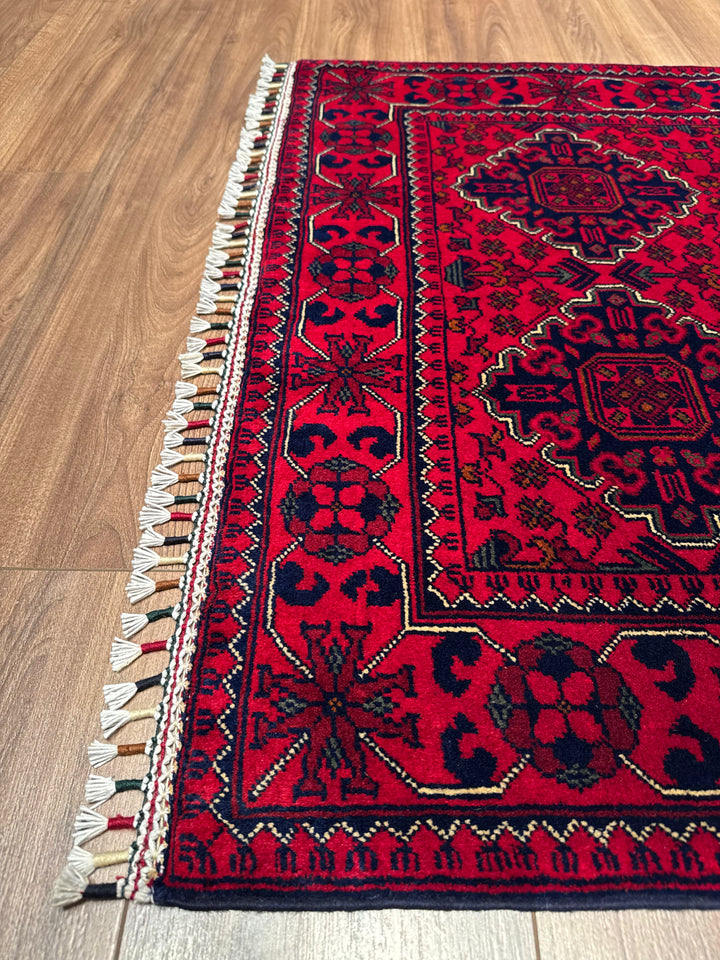 Afgan Halısı Hamyap Orijinal El Dokuması Kök Boya Yün 0.98x152 1.49 Metrekare - 3x5 ft