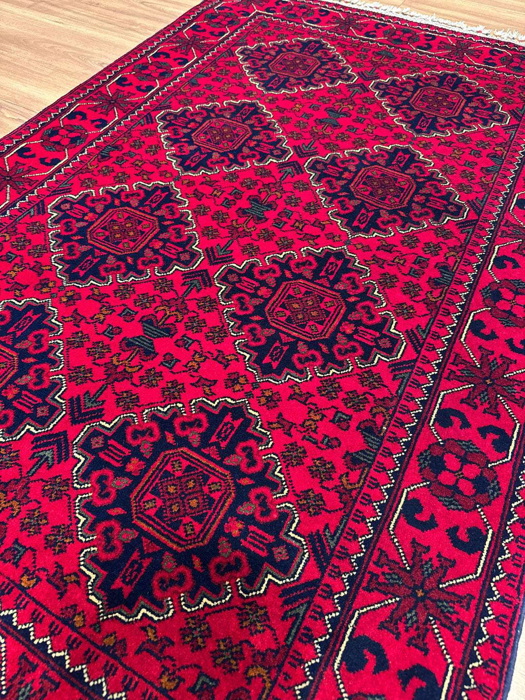 Afgan Halısı Hamyap Orijinal El Dokuması Kök Boya Yün 0.98x152 1.49 Metrekare - 3x5 ft