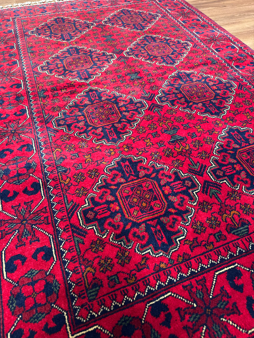 Afgan Halısı Hamyap Orijinal El Dokuması Kök Boya Yün 0.98x152 1.49 Metrekare - 3x5 ft