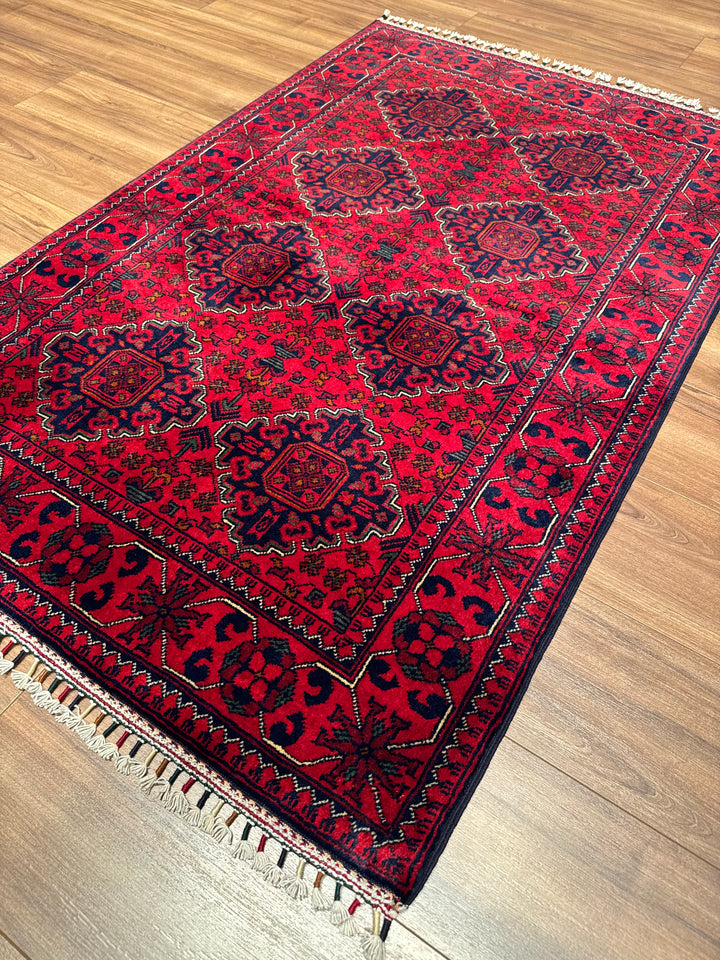 Afgan Halısı Hamyap Orijinal El Dokuması Kök Boya Yün 0.98x152 1.49 Metrekare - 3x5 ft