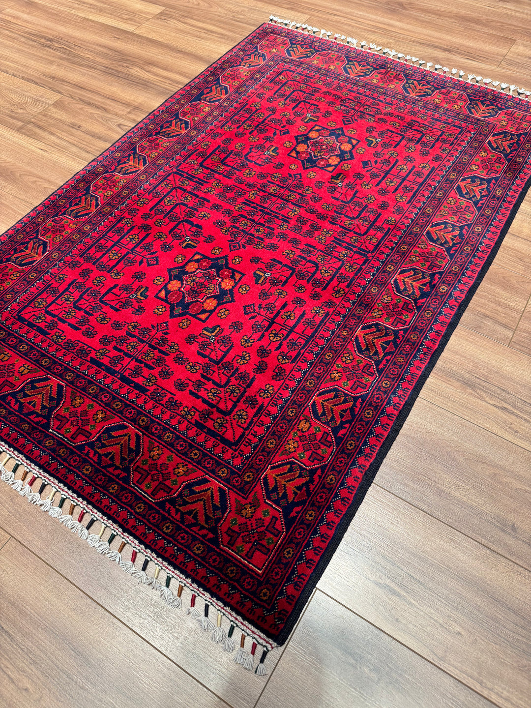 Afgan Halısı Hamyap Orijinal El Dokuması Kök Boya Yün 0.98x150 1.47 Metrekare - 3x5 ft