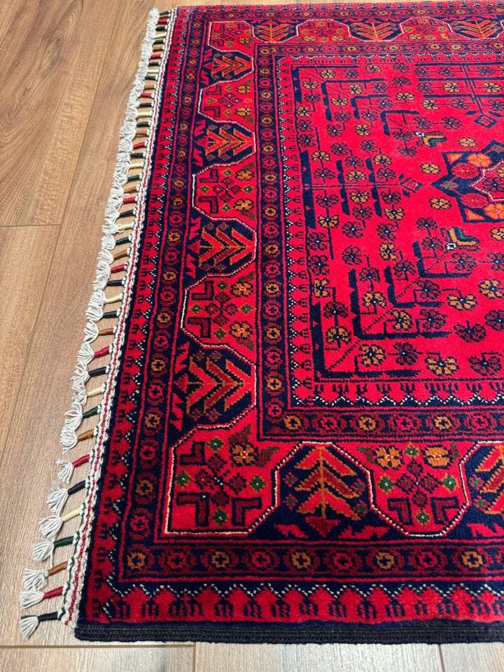 Afgan Halısı Hamyap Orijinal El Dokuması Kök Boya Yün 0.98x150 1.47 Metrekare - 3x5 ft