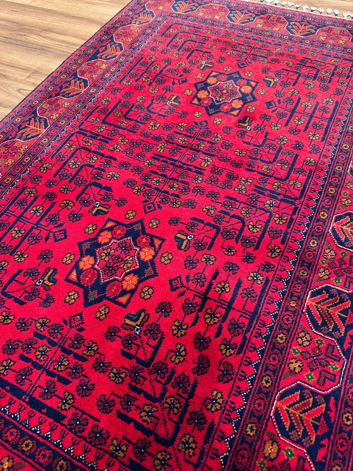 Afgan Halısı Hamyap Orijinal El Dokuması Kök Boya Yün 0.98x150 1.47 Metrekare - 3x5 ft