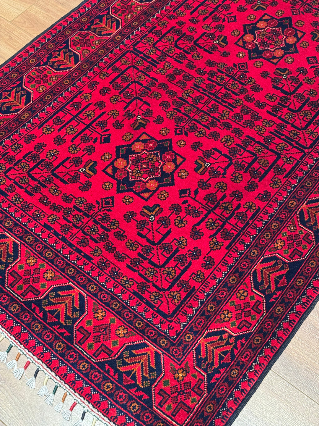 Afgan Halısı Hamyap Orijinal El Dokuması Kök Boya Yün 0.98x150 1.47 Metrekare - 3x5 ft