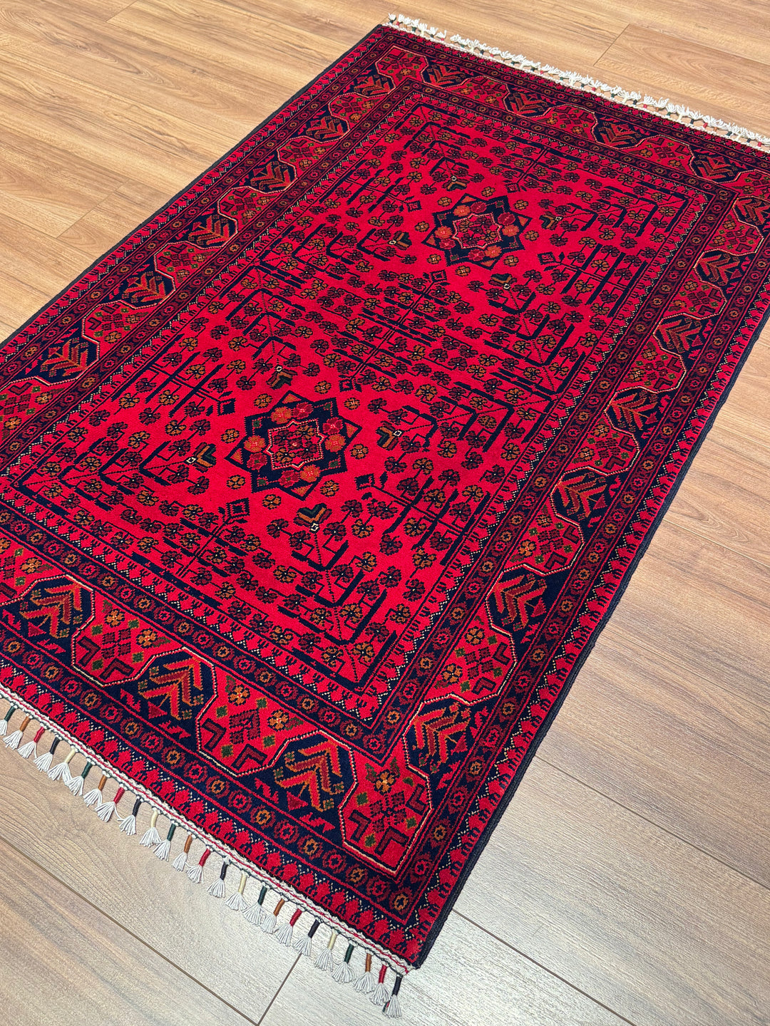 Afgan Halısı Hamyap Orijinal El Dokuması Kök Boya Yün 0.98x150 1.47 Metrekare - 3x5 ft