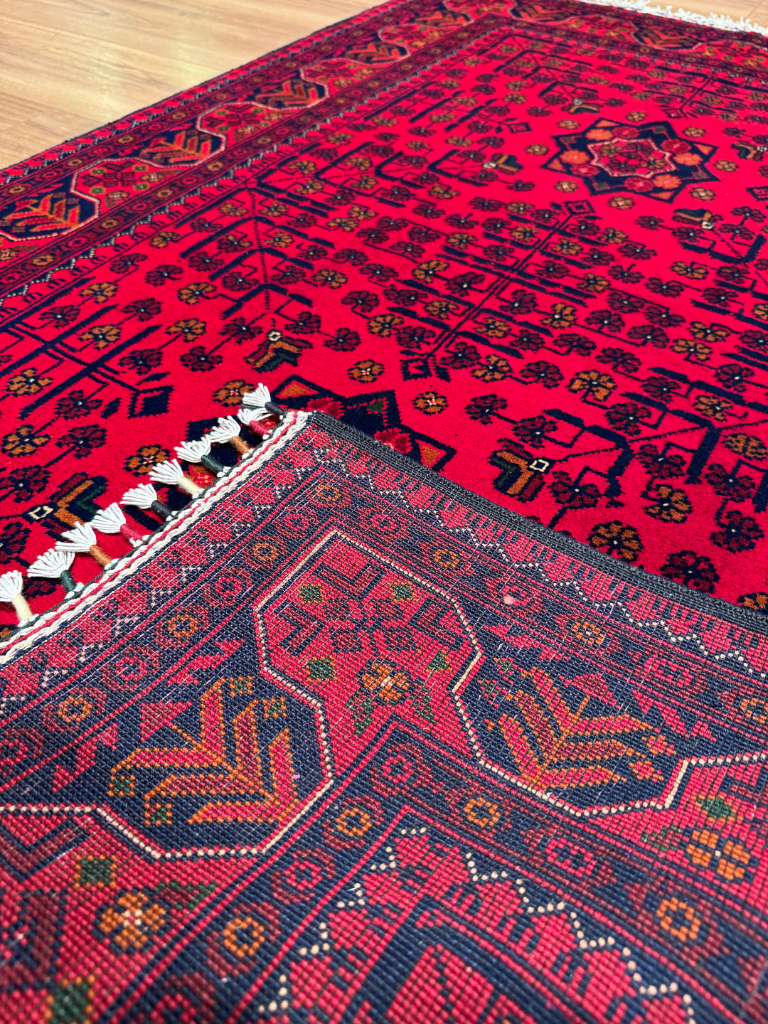 Afgan Halısı Hamyap Orijinal El Dokuması Kök Boya Yün 0.98x150 1.47 Metrekare - 3x5 ft