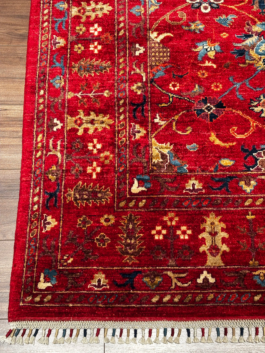 Sultani Binbirgece Orijinal El Dokuması Kırmızı Kök Boya Yün Halı 200x299 5.98 Metrekare - 7x10 ft