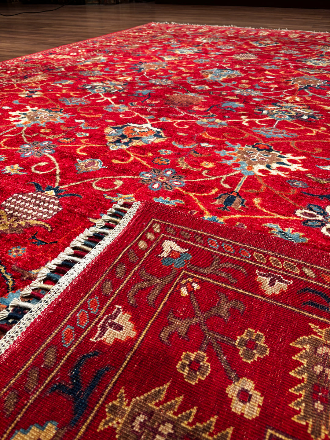 Sultani Binbirgece Orijinal El Dokuması Kırmızı Kök Boya Yün Halı 200x299 5.98 Metrekare - 7x10 ft