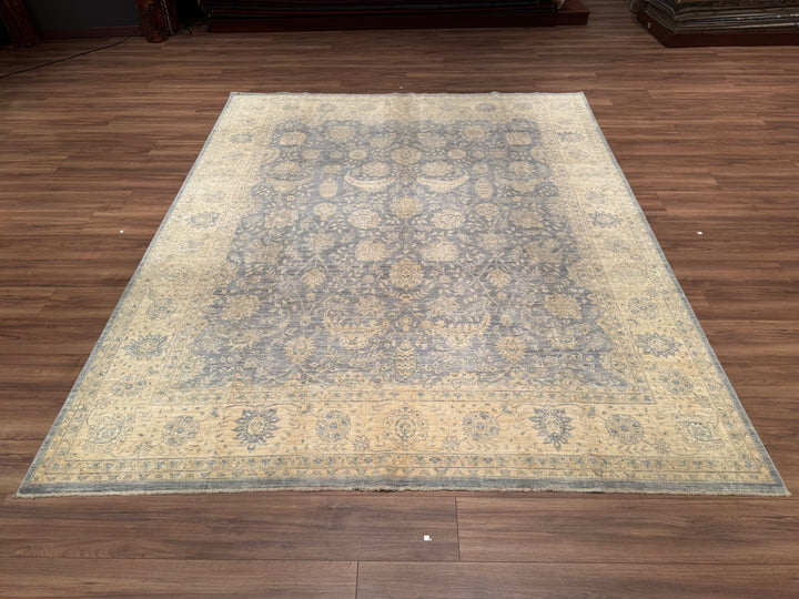 Uşak Original Hand Woven Gray Cream Vegetable Dyed Wool Carpet 237x294 6.97 Square Meters - 8x10 ft