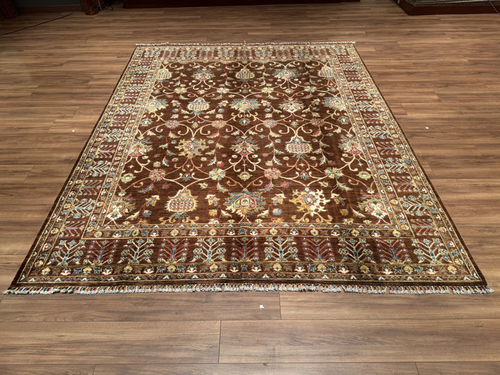 Sultani Binbirgece Original Hand Woven Brown Vegetable Dyed Wool Carpet 242x298 7.21 Square Meters - 8x10 ft