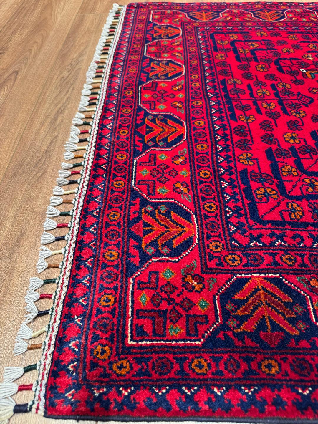 Afghan Carpet Hamyap Original Hand-Woven Vegetable Dyed Wool 101x151 1.53 Square Meters - 3x5 ft