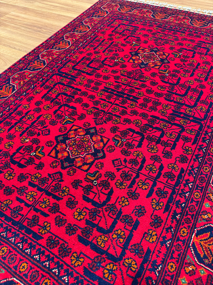 Afghan Carpet Hamyap Original Hand-Woven Vegetable Dyed Wool 101x151 1.53 Square Meters - 3x5 ft