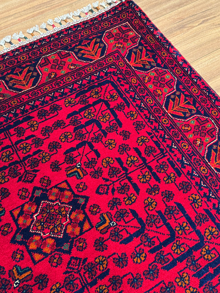 Afghan Carpet Hamyap Original Hand-Woven Vegetable Dyed Wool 101x151 1.53 Square Meters - 3x5 ft