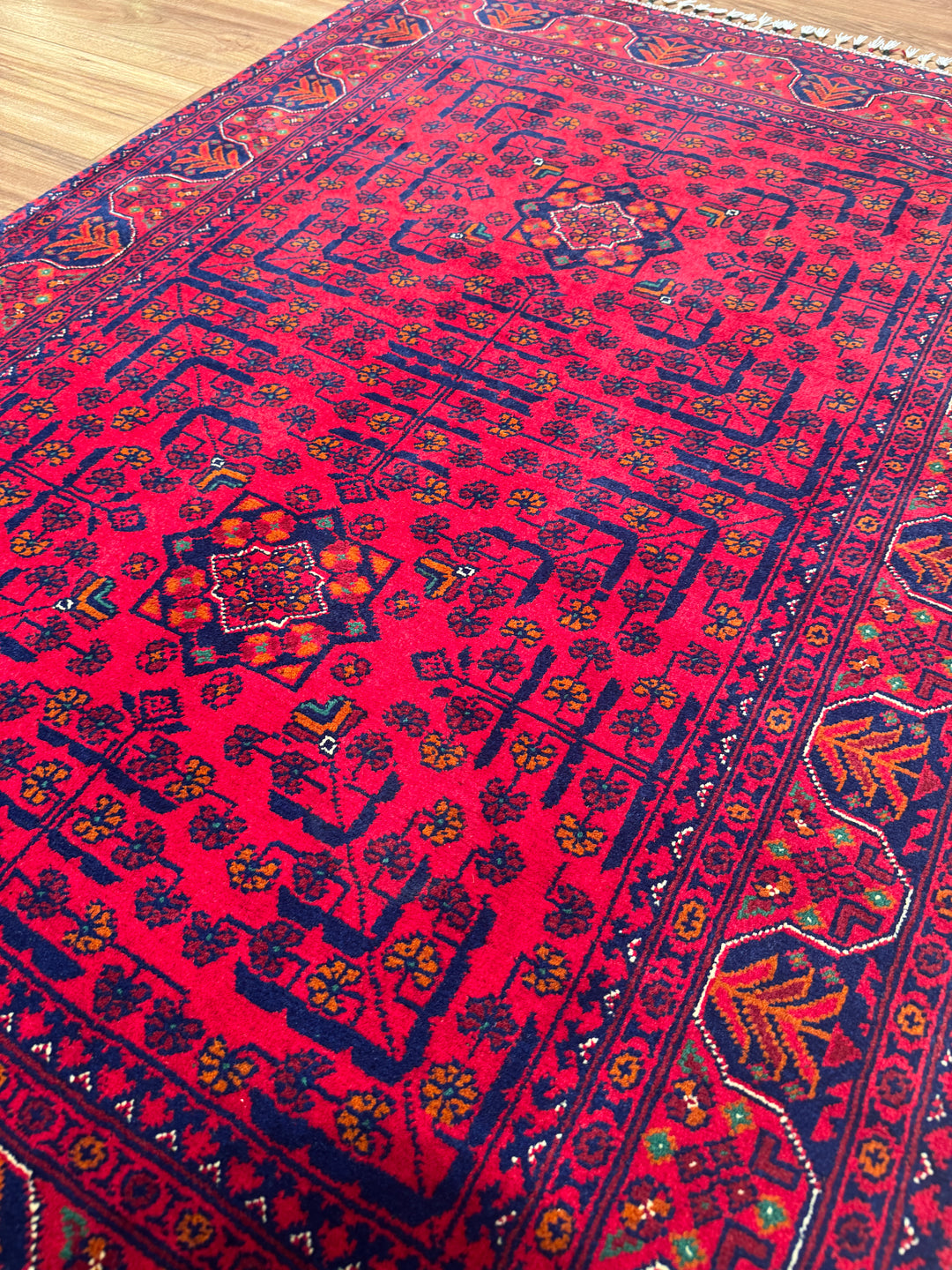 Afghan Carpet Hamyap Original Hand-Woven Vegetable Dyed Wool 101x151 1.53 Square Meters - 3x5 ft