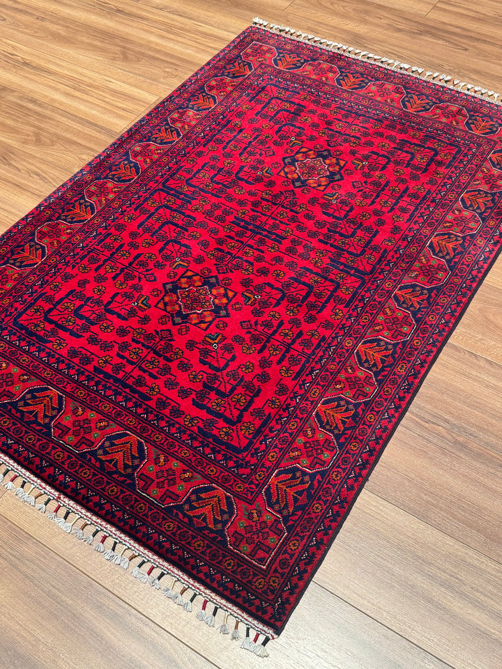 Afghan Carpet Hamyap Original Hand-Woven Vegetable Dyed Wool 101x151 1.53 Square Meters - 3x5 ft