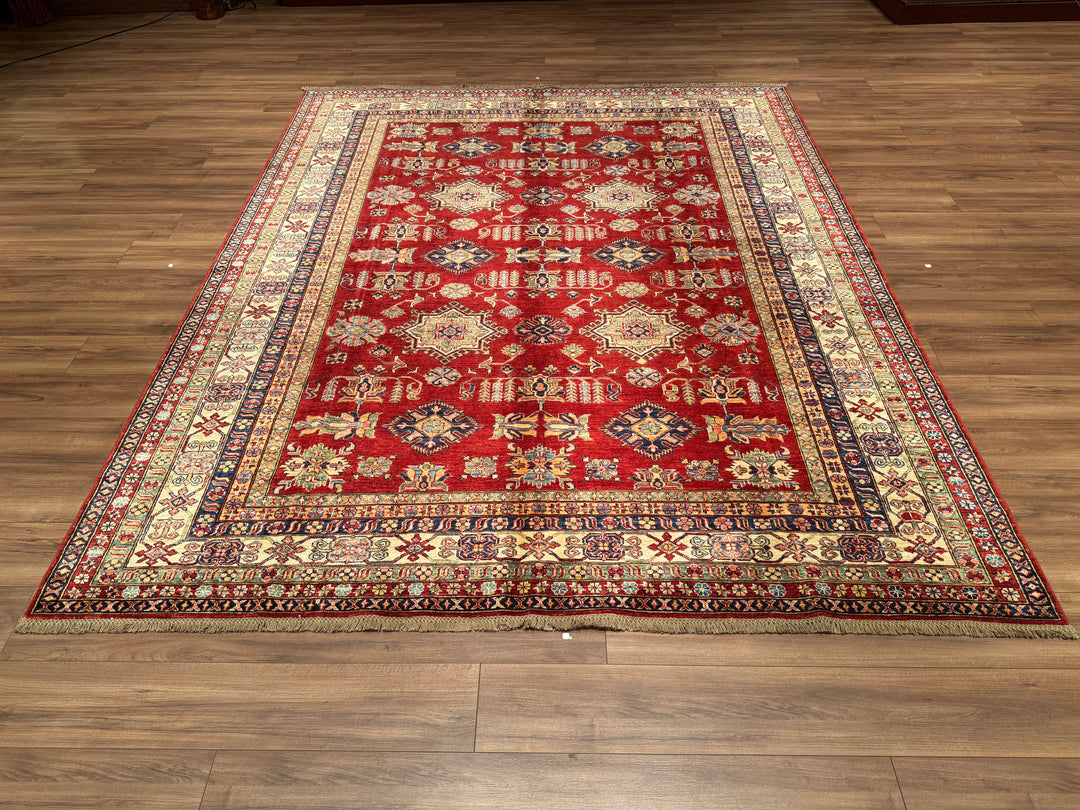 Shirvan Original Hand Woven Red Cream Vegetable Dyed Wool Carpet 245x303 7.42 Square Meters - 8x10 ft