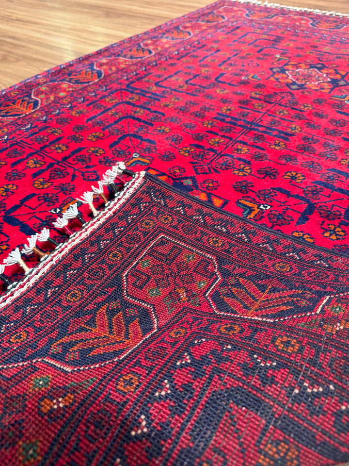 Afghan Carpet Hamyap Original Hand-Woven Vegetable Dyed Wool 101x151 1.53 Square Meters - 3x5 ft