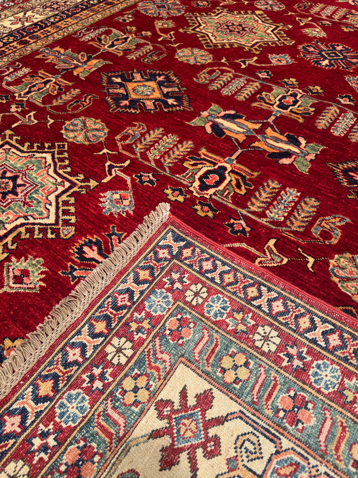 Shirvan Original Hand Woven Red Cream Vegetable Dyed Wool Carpet 245x303 7.42 Square Meters - 8x10 ft