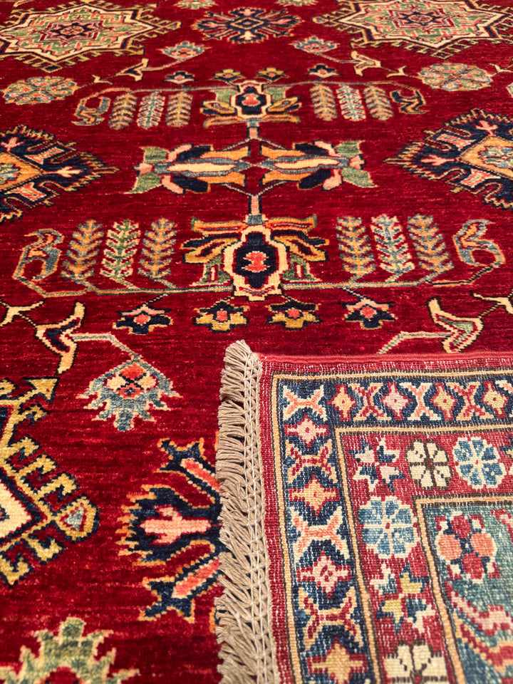 Shirvan Original Hand Woven Red Cream Vegetable Dyed Wool Carpet 245x303 7.42 Square Meters - 8x10 ft