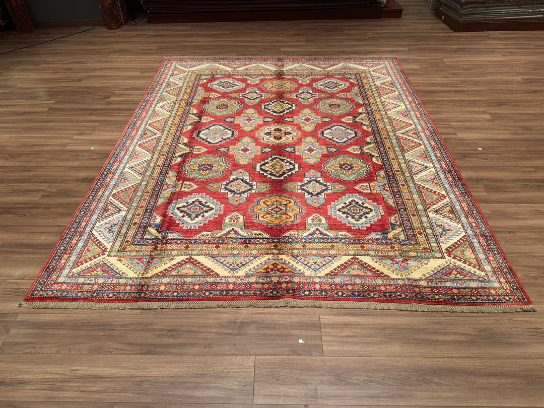 Shirvan Original Hand Woven Red Cream Vegetable Dyed Wool Carpet 241x302 7.28 Square Meters - 8x10 ft