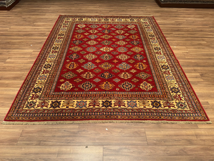 Shirvan Original Hand Woven Red Cream Vegetable Dyed Wool Carpet 245x304 7.45 Square Meters - 8x10 ft