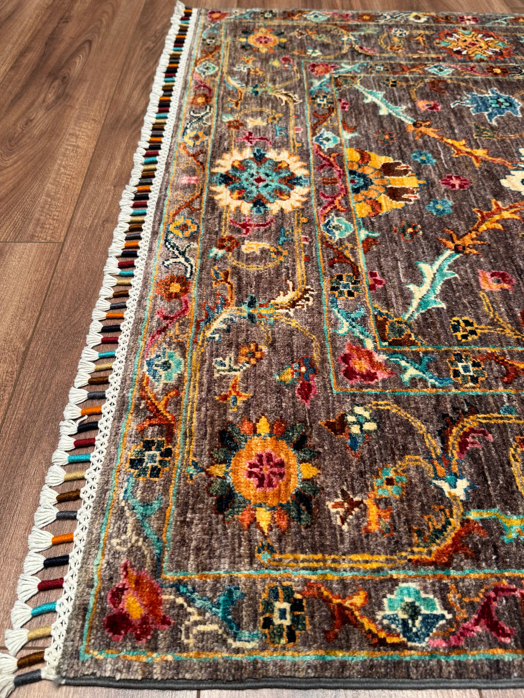 Sultani Binbirgece Original Hand-Woven Brown Vegetable Dyed Wool Carpet 123x186 2.29 Square Meters - 4x6 ft