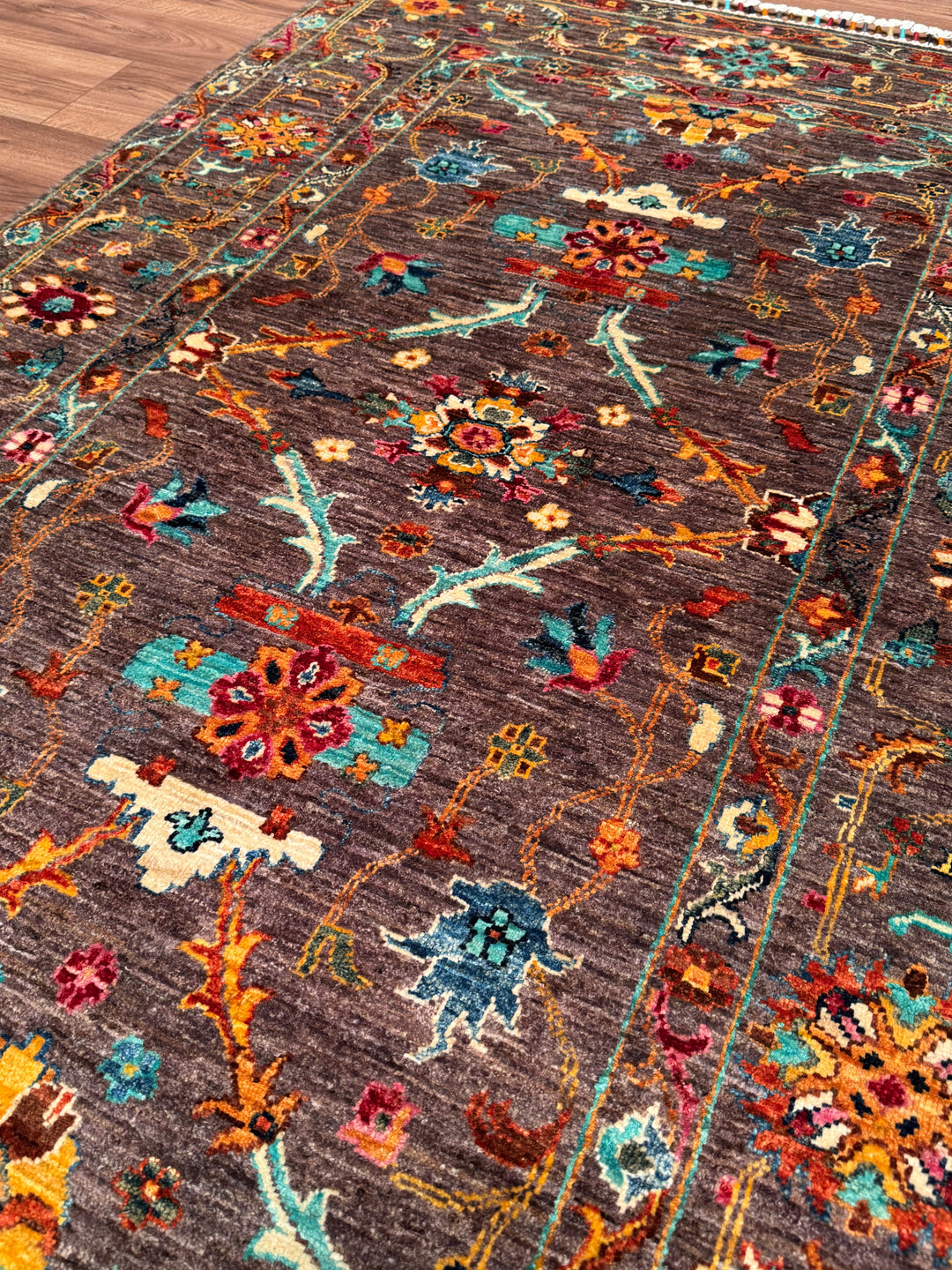 Sultani Binbirgece Original Hand-Woven Brown Vegetable Dyed Wool Carpet 123x186 2.29 Square Meters - 4x6 ft