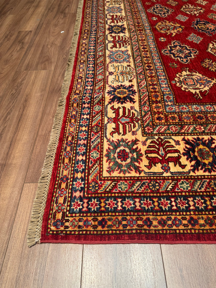 Shirvan Original Hand Woven Red Cream Vegetable Dyed Wool Carpet 245x304 7.45 Square Meters - 8x10 ft