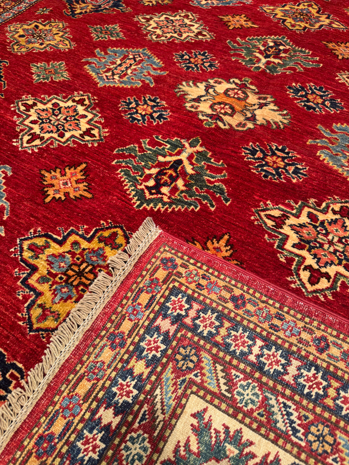 Shirvan Original Hand Woven Red Cream Vegetable Dyed Wool Carpet 245x304 7.45 Square Meters - 8x10 ft