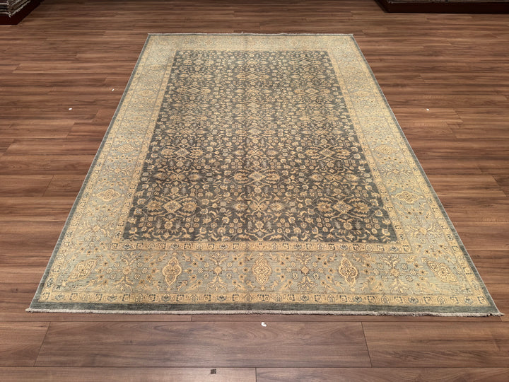 Uşak Original Hand Woven Gray Cream Vegetable Dyed Wool Carpet 212x308 6.53 Square Meters - 8x10 ft