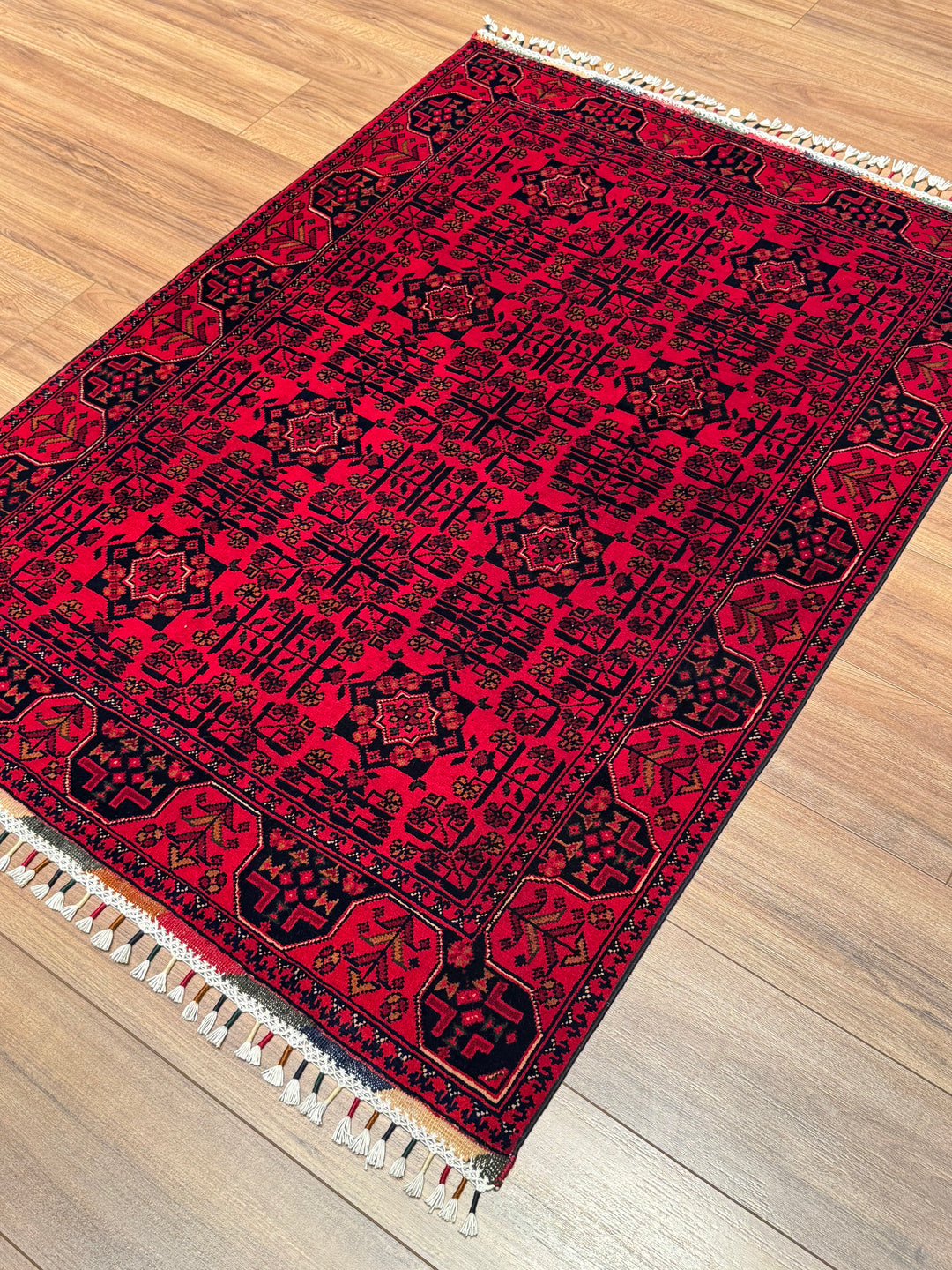Afghan Carpet Hamyap Original Hand-Woven Vegetable Dyed Wool 107x148 1.58 Square Meters - 3x5 ft