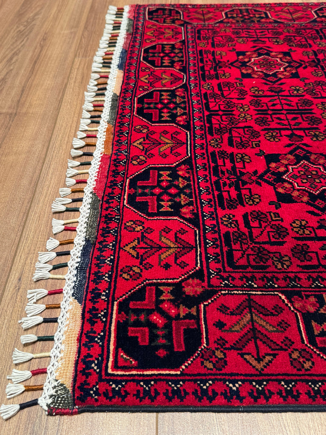 Afghan Carpet Hamyap Original Hand-Woven Vegetable Dyed Wool 107x148 1.58 Square Meters - 3x5 ft