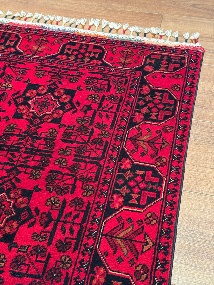 Afghan Carpet Hamyap Original Hand-Woven Vegetable Dyed Wool 107x148 1.58 Square Meters - 3x5 ft