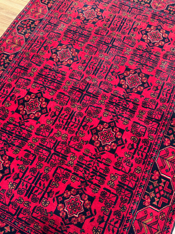 Afghan Carpet Hamyap Original Hand-Woven Vegetable Dyed Wool 107x148 1.58 Square Meters - 3x5 ft