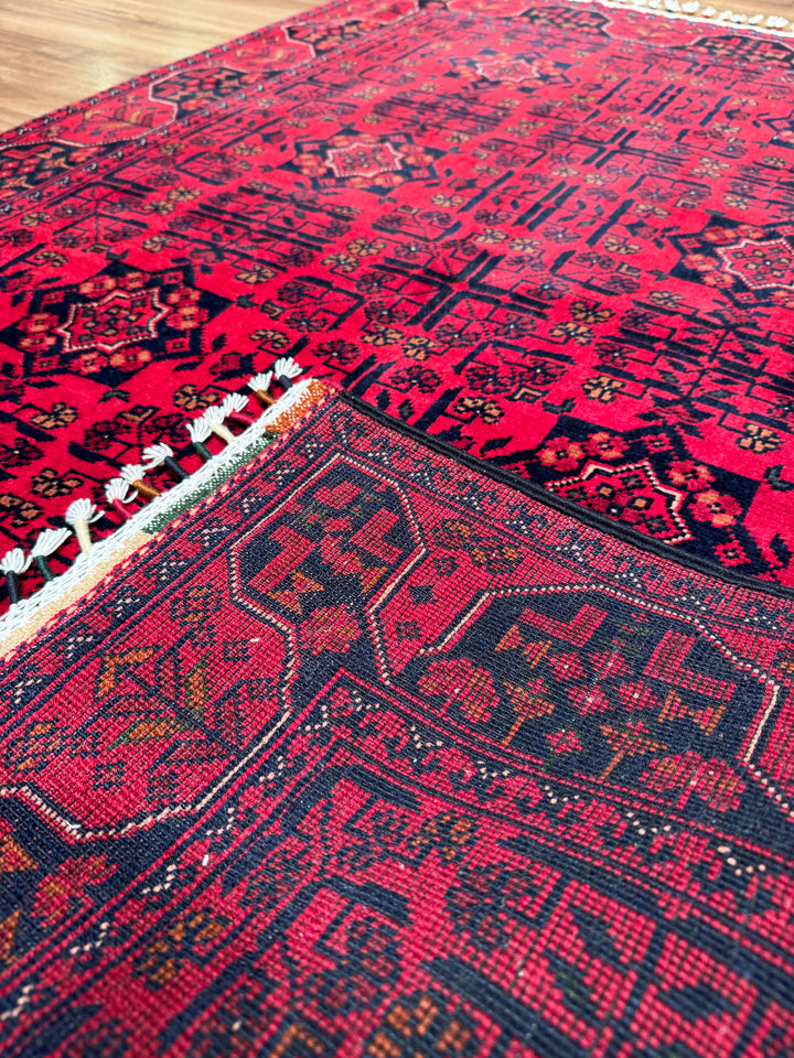 Afghan Carpet Hamyap Original Hand-Woven Vegetable Dyed Wool 107x148 1.58 Square Meters - 3x5 ft