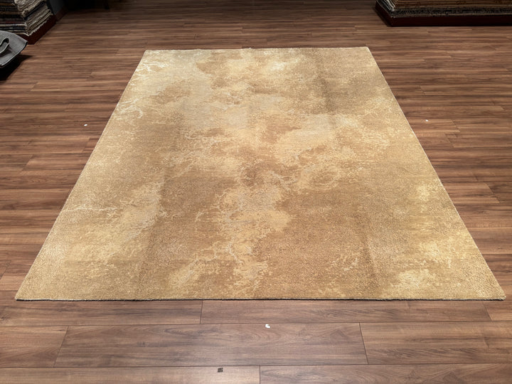 New Diamond Original Hand Woven Beige Wool Bamboo Carpet 246x305 7.50 Square Meters - 8x10 ft