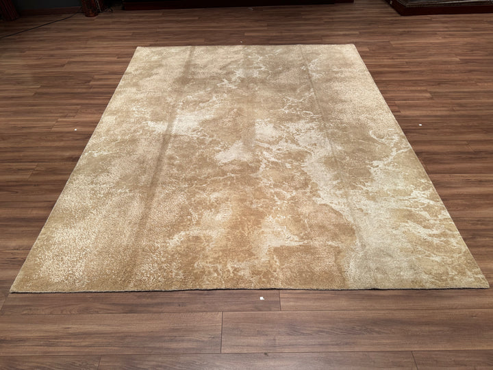 New Diamond Original Hand Woven Beige Wool Bamboo Carpet 246x305 7.50 Square Meters - 8x10 ft