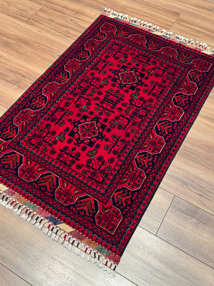 Afghan Carpet Hamyap Original Hand Woven Vegetable Dyed Wool 0.81x120 0.97 Square Meters - 3x5 ft