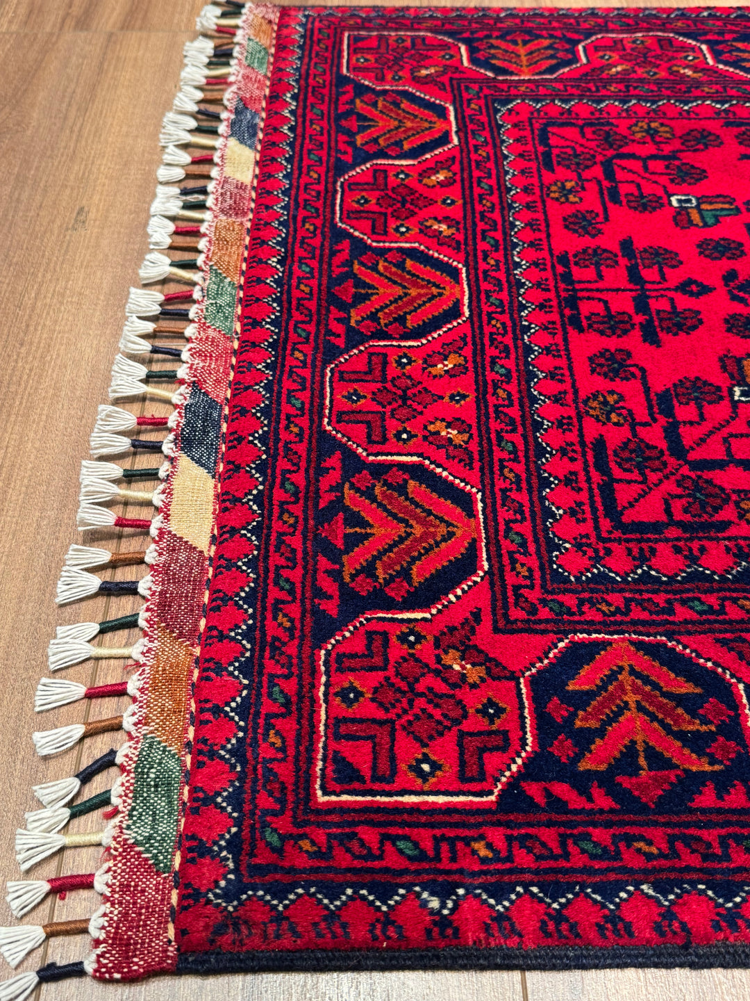 Afghan Carpet Hamyap Original Hand Woven Vegetable Dyed Wool 0.81x120 0.97 Square Meters - 3x5 ft