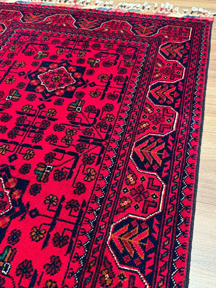 Afghan Carpet Hamyap Original Hand Woven Vegetable Dyed Wool 0.81x120 0.97 Square Meters - 3x5 ft