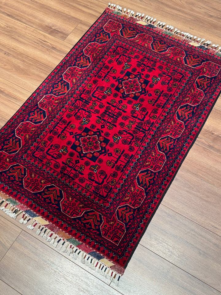 Afghan Carpet Hamyap Original Hand Woven Vegetable Dyed Wool 0.81x120 0.97 Square Meters - 3x5 ft