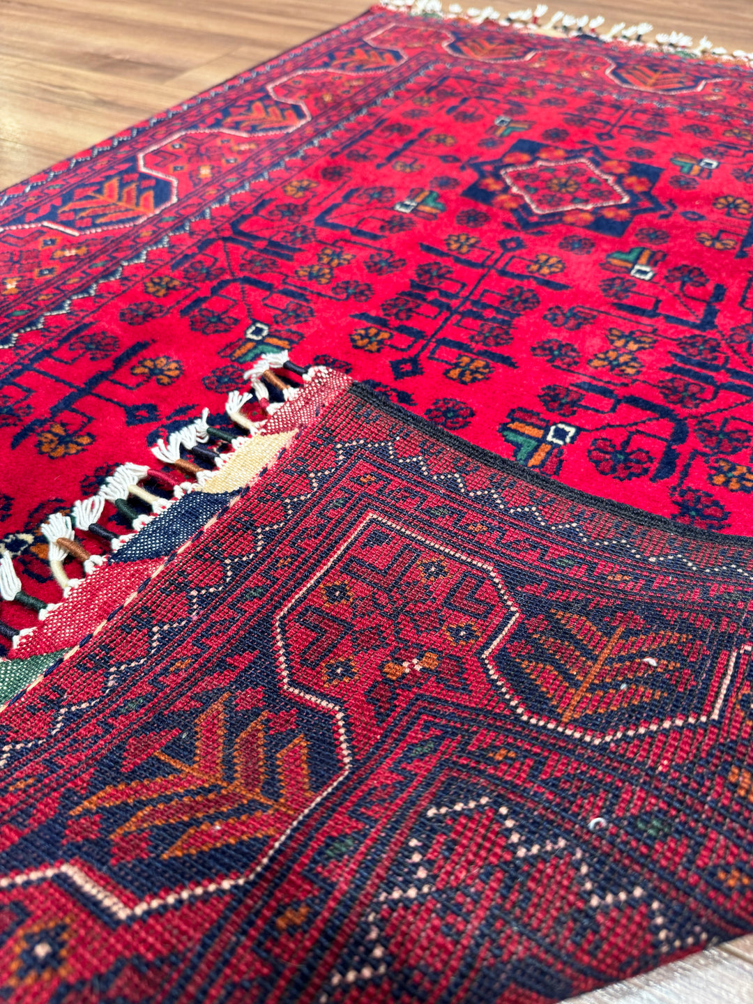 Afghan Carpet Hamyap Original Hand Woven Vegetable Dyed Wool 0.81x120 0.97 Square Meters - 3x5 ft