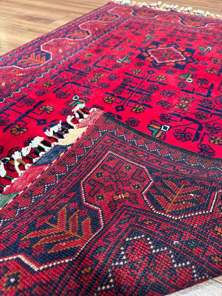 Afghan Carpet Hamyap Original Hand Woven Vegetable Dyed Wool 0.81x120 0.97 Square Meters - 3x5 ft