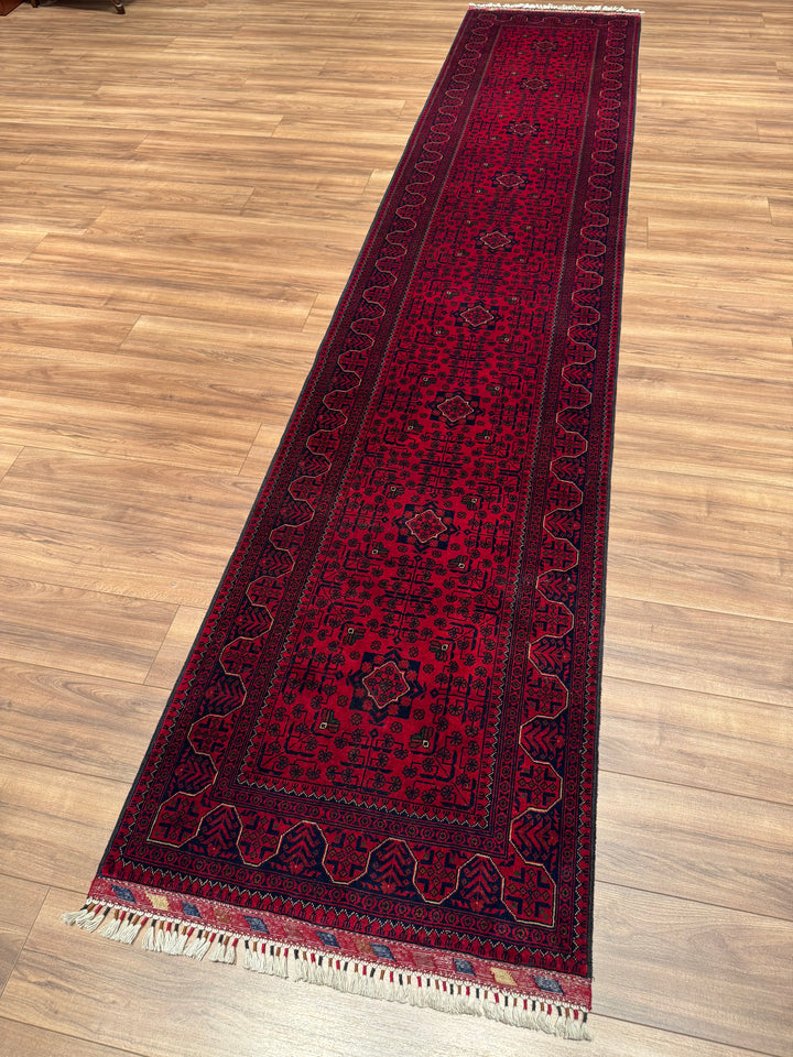 Afgan Halısı Yolluk Bilcik Orijinal El Dokuması Kök Boya Yün 0.81x406 3.29 Metrekare - 2x13 ft