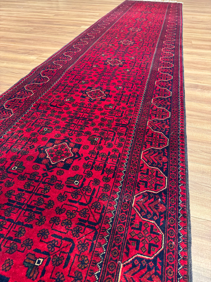 Afgan Halısı Yolluk Bilcik Orijinal El Dokuması Kök Boya Yün 0.81x406 3.29 Metrekare - 2x13 ft