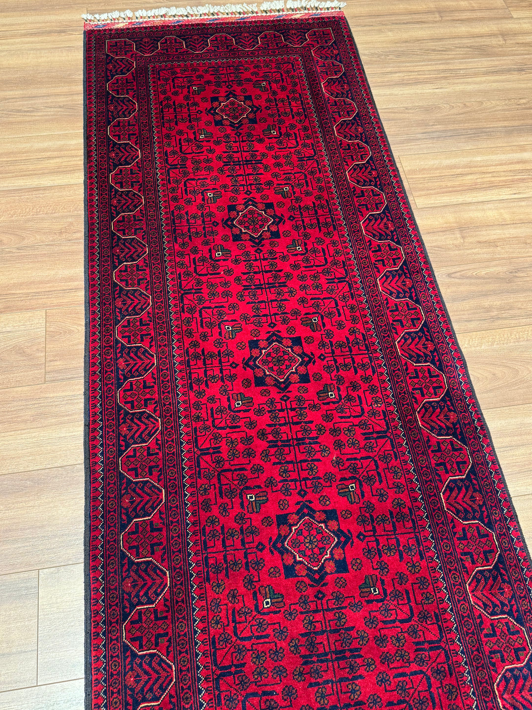 Afgan Halısı Yolluk Bilcik Orijinal El Dokuması Kök Boya Yün 0.81x406 3.29 Metrekare - 2x13 ft