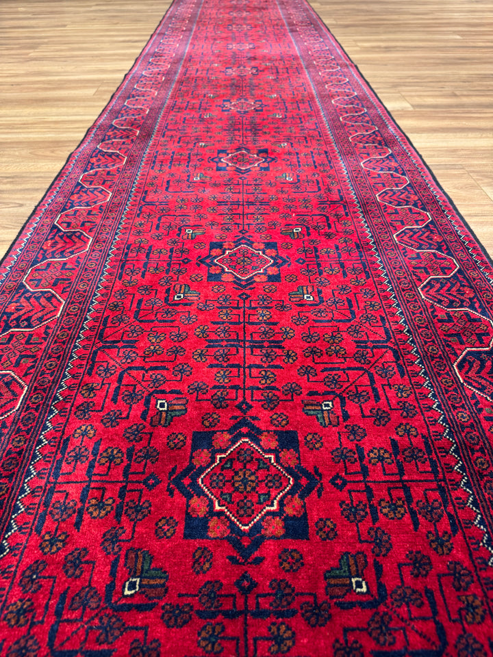 Afgan Halısı Yolluk Bilcik Orijinal El Dokuması Kök Boya Yün 0.81x406 3.29 Metrekare - 2x13 ft