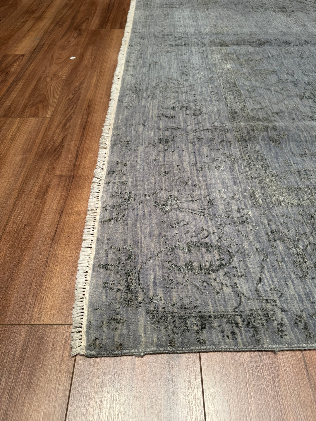 New Diamond Original Hand Woven Gray Wool Bamboo Carpet 243x306 7.44 Square Meters - 8x10 ft